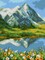 Needlepoint canvas for halfstitch without yarn Summer in the Mountains 2624F - Printed Tapestry Canvas